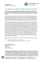 "Alle Menschen sind gleich an Freiheit, Würde und Rechten" (Pressemeldung vom 30.11.23)