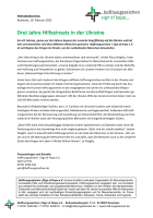 Pressemeldung vom 19.02.25 ("Drei Jahre Hilfseinsatz in der Ukraine")